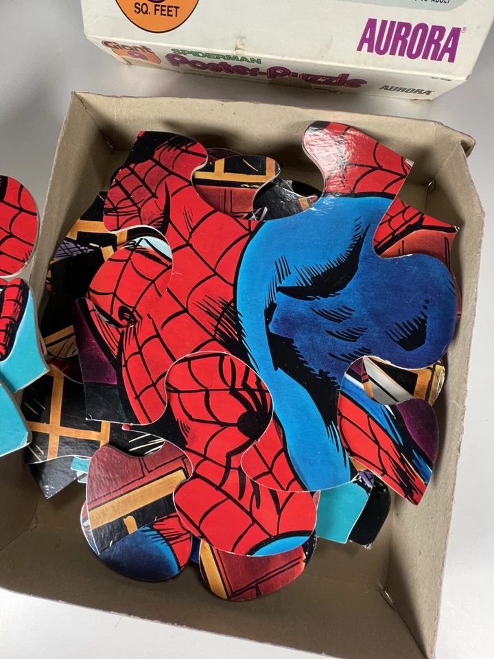 Rompecabezas gigante de colección Amazing Spider Man 9 pies cuadrados (completo Aurora 1974) Foto 4 de 4