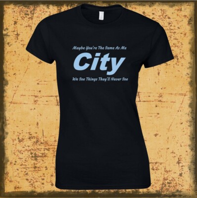 Manchester City Oasis Inspired T-Shirt Mens Ladies Sizes Man