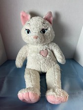 BABW CAT KITTEN White with Pink Heart Build a Bear Plush