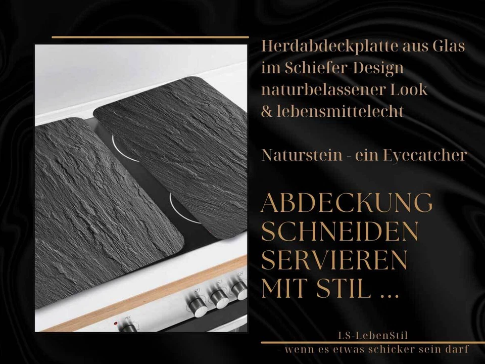 2´er Set Glas Herdabdeckplatten Multi-Platte 52x30cm Schneidebrett Schneidebrett - Bild 3 von 4