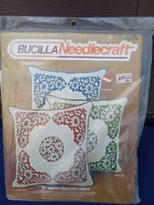 Vintage Bucilla Needlecraft Kit Pillow Chantilly No 3310 Rust Browns