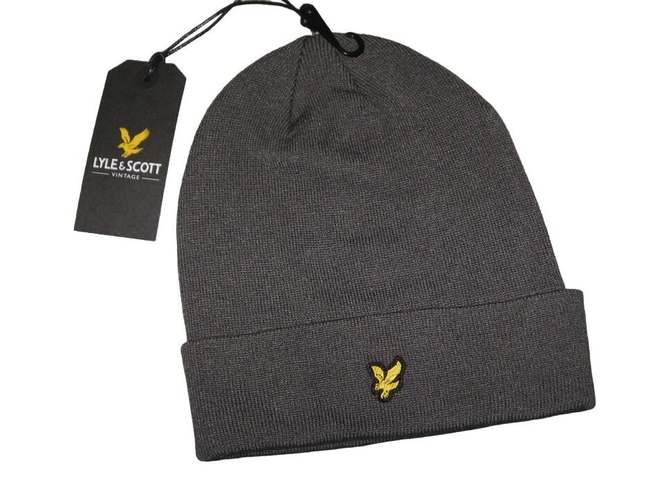 BNWT  LYLE & SCOTT Vintage Knitted Beanie Hat   Grey