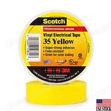 3M 35 Scotch Vinyl Electrical Color Coding Tape, 3/4 in x 66 ft, Yellow