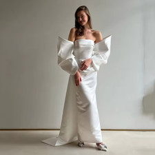 White Wedding Dresses Women Mermaid Bridal Gowns Off Shoulder Gowns Glamorous