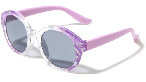 KIDS YOUTH GIRLS ROUND OMBRE SUNGLASSES GLITTER SPARKLE RETRO DESIGNER FASHION - Picture 6 of 7