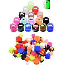 27 PAIR SET-Soft Silicone Ear Tunnels Plugs Ear Gauges Earlets - Up to Size 20mm