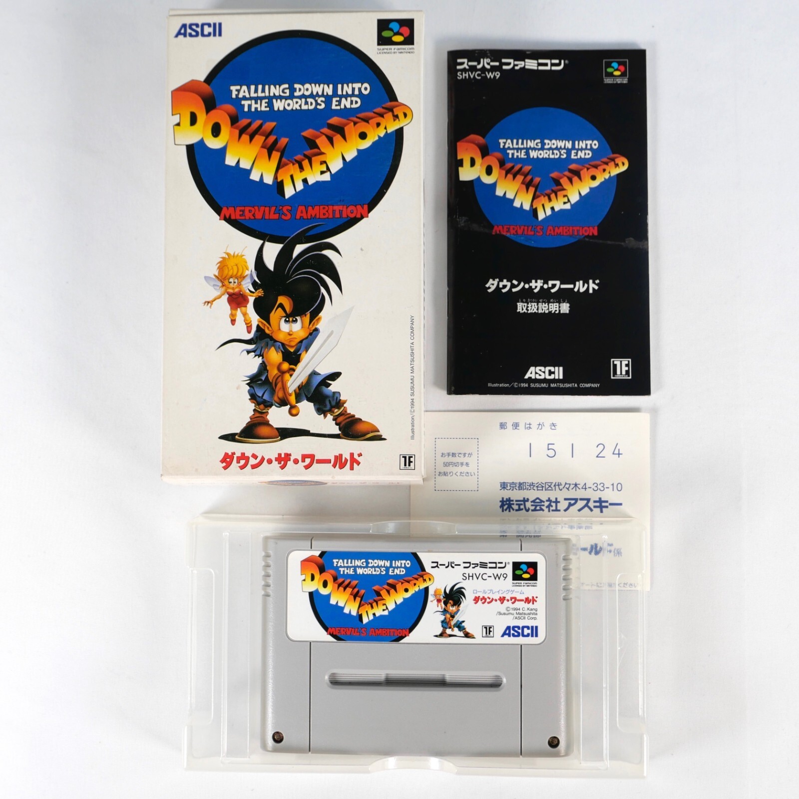 DOWN THE WORLD Mervil's Ambition Nintendo Super Famicom SFC SNES Reg Japan  (1)