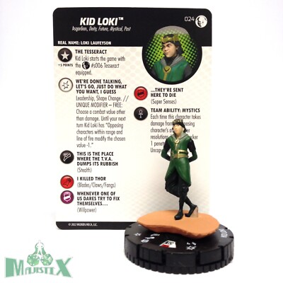 Heroclix Marvel Studios Disney Plus set Kid Loki #024 Uncommon figure w/card!