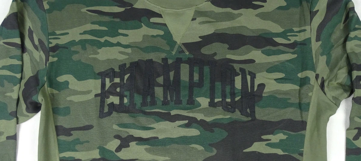 Champion camo outlet crewneck