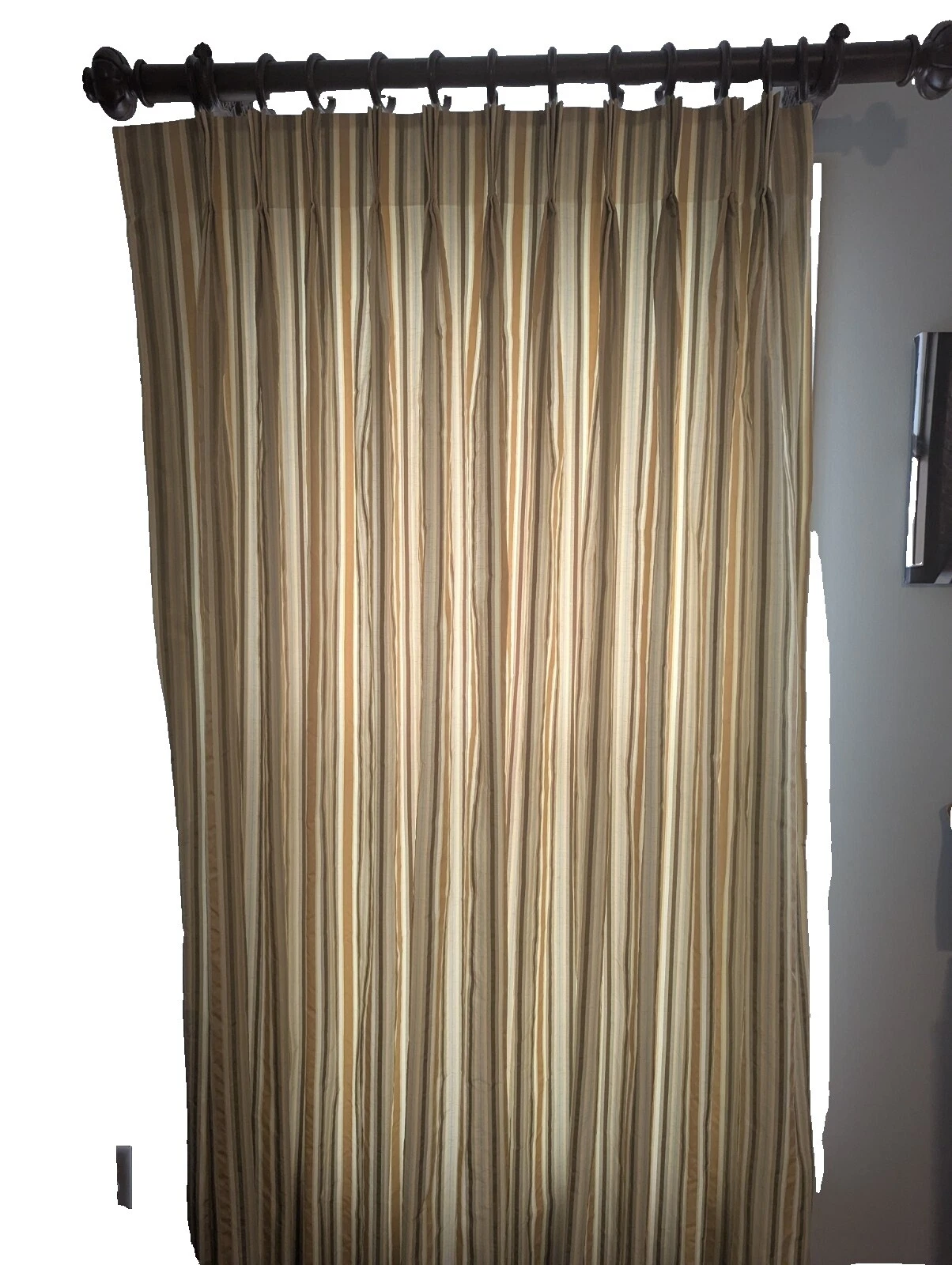Multicolor Striped Window Pleated Drapes