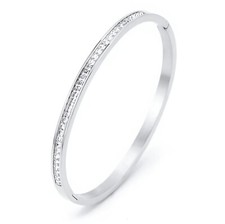 Damen Armband Armreif Modeschmuck aus Edelstahl Silber Gold Rosé Zirkonia Steine