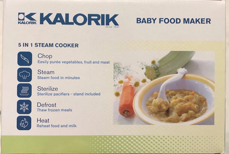 Picadora/fabricante de alimentos para bebés Kalorik, blanca/amarilla, 2 tazas Foto 3 de 4