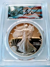 2021-S Silver Eagle Type 2 PCGS PR70DCAM FDOI Paul Balan Flag population (50)