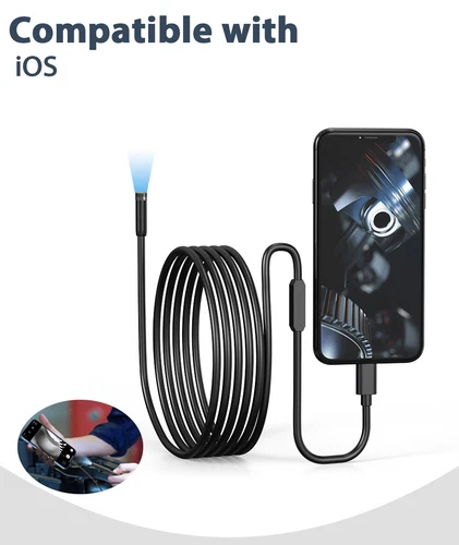 8mm Endoscope Inspection Camera Cord For iPhone 14 13 12 11 Pro Max SE Borescope