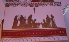 Set of Nativity Christmas Cards Manger Religious 12 Cards 11 Envelopes Holiday