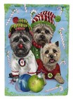 Caroline's Treasures Ppp3050Chf Cairn Terrier Christmas Elves House Flag Larg.