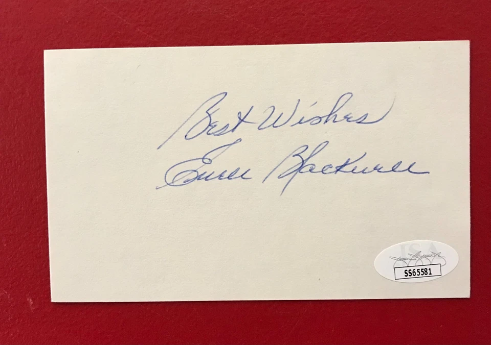 Ewell Blackwell Signed 3x5 Card JSA Certified AUTO MLB Cincinnati Reds (d.1996)! - Image 2 of 4