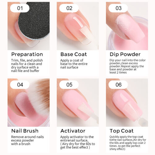 NOCIS 4 Colors Nail Dipping Set Nail Art Starter Kit Dip C5I8 - Picture 11 of 11