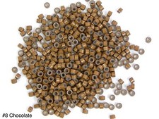1000 Silicone Micro Link Rings Lined Beads for Hair Extensions Tool Chocolate