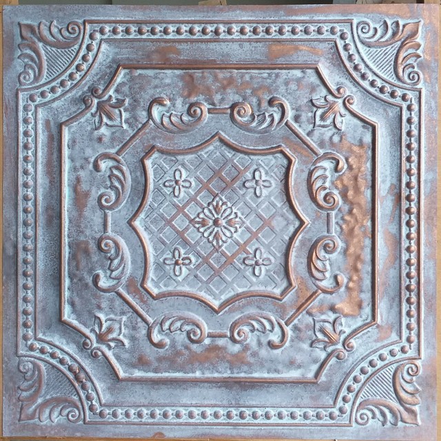 Faux Tin Ceiling Tiles Weathering Copper Pub Decor Wall