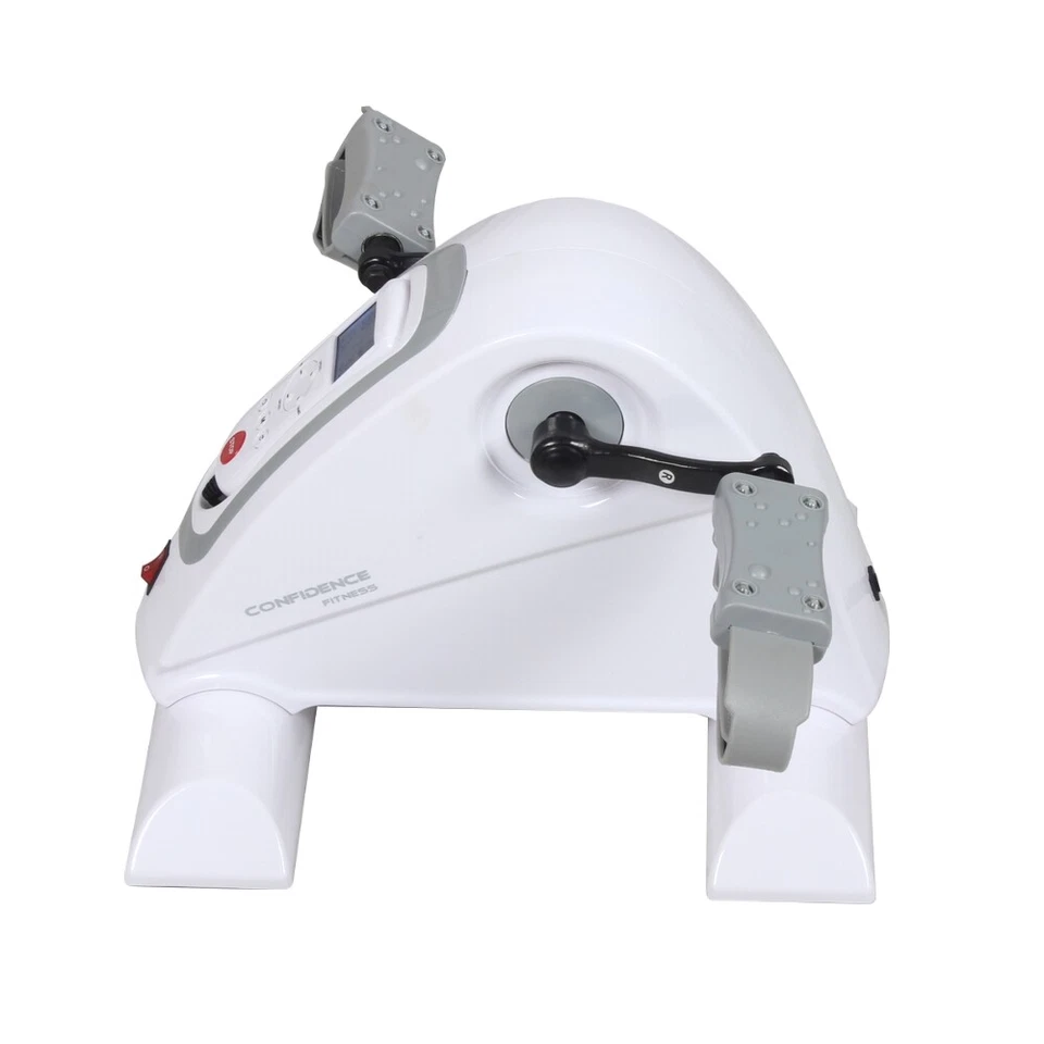 Mini bicicleta de ejercicio eléctrica motorizada Confidence Fitness/ejercitador de pedales gris Foto 3 de 4