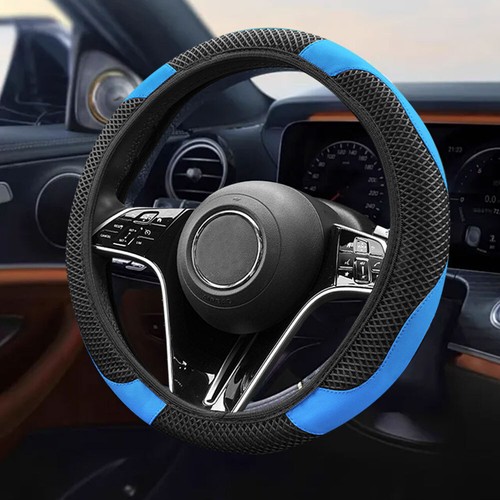 15"/38cm Auto Car Steering Wheel Cover Ice Silk Breathable Elastic Accessories - Picture 11 of 19