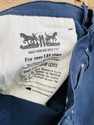 Levi’s French Navy Blue Straight Leg Jeans 36W 32L Excellent Condition - Picture 4 of 5