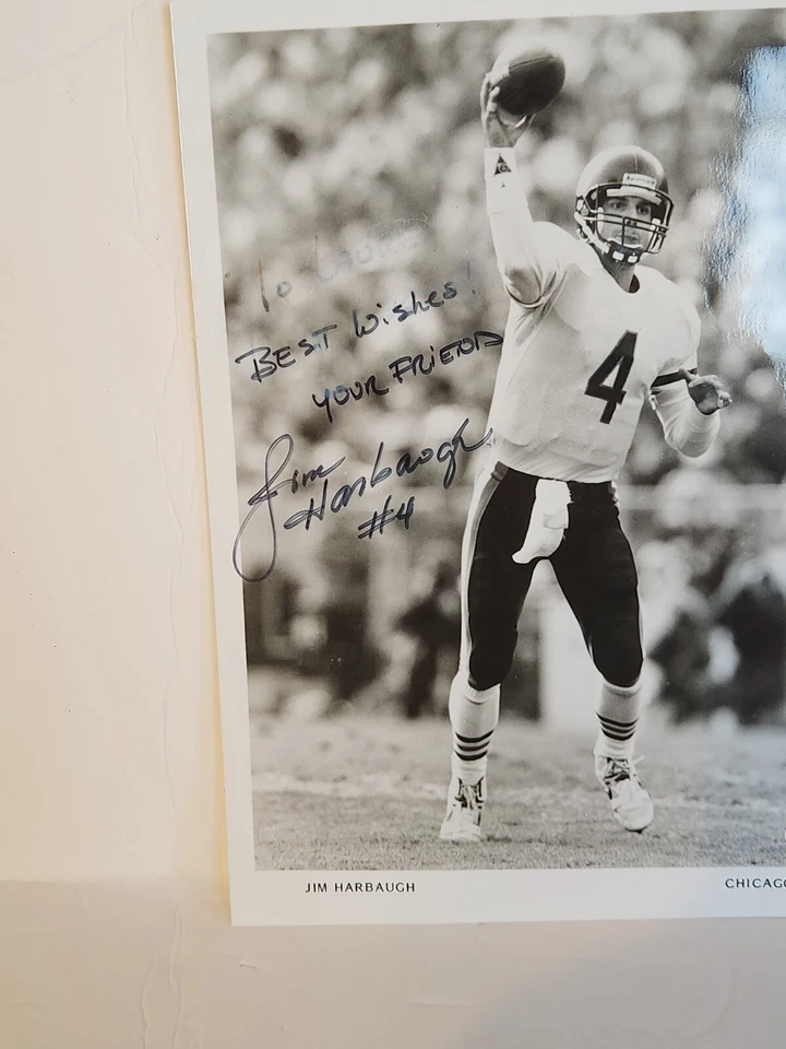 Foto promocional de Jim Harbaugh de los Chicago Bears Michigan firmada autografiada leer jsa Foto 4 de 4