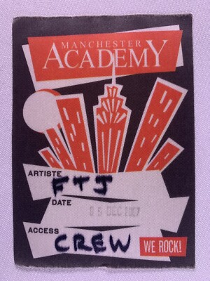 FTJ From The Jam Pass Original Vintage Crew Manchester Academy Dezember 2007