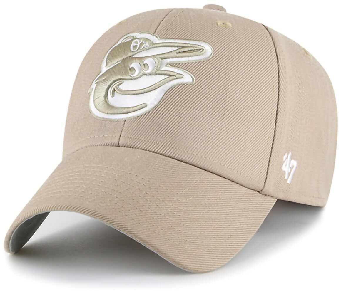 MLB Khaki White Primary Logo MVP Adjustable Hat Adult One Si