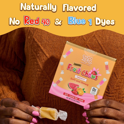 Chewy Candy Variety Pack, Sugar Free, All Natural, Vegan, Orange Strawberry and - Picture 4 of 7