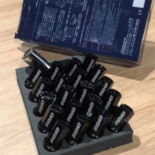 Rays Black-7075 Forged Alloy Light Weight Lug Nuts With Anti Theft Lock M12x1.5