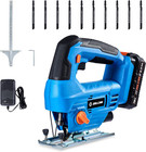 18V Cordless Jigsaw, Battery Operated Saw with Led Light 2000Mah Battery Charger