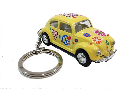Kinsmart - 1:64 Scale Yellow 1967 Volkswagen Beetle Keychain (BBKT2543DFKY)