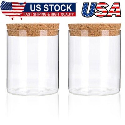 Airtight Glass Storage Containers with cork Lid,for Kitchen Pantry Organization