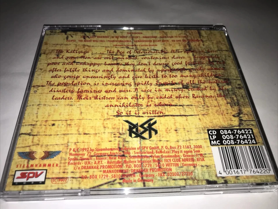 Risk - The Reborn (cd 1992 Steamhammer) RARE Heavy Thrash Metal - Image 2 of 2