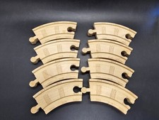 LOT OF 8 Tracks 4" Curved Thomas The Train Wooden Railway Double Sided