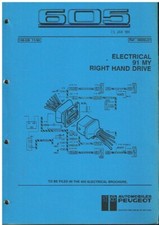 PEUGEOT 605 2.0 3.0 PETROL 2.0 DIESEL 1990/91 RHD FACTORY WIRING DIAGRAMS MANUAL