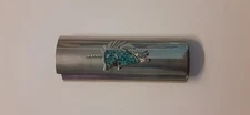 Metal Silver Tone Unicorn Chip Turquoise Lighter Cover Sleeve Case fits BIC