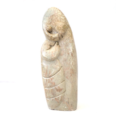 Vintage Stein Abstrakt Denkende Frau Figur Statue Skulptur.