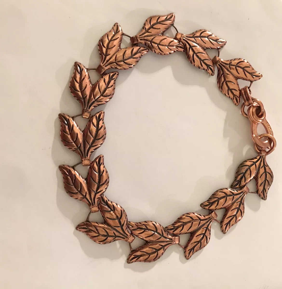 Copper leaf bracelet clearance