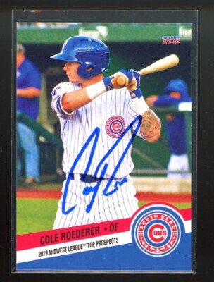 2019 South Bend Cubs COLE ROEDERER Signed Card autograph auto