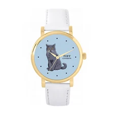 Toff London TLWS-31924 Ladies Blue British Shorthair Cat Watch