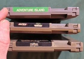 Adventure Island - TMNT 2 - Wrestlemania Challenge - NES - Tested and Working