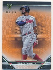 XANDER BOGAERTS 2021 TOPPS TRIPLE THREADS AMBER #77 SP #102/199 MINT