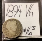 1894 Barber Silver Quarter VG! ENN Coins