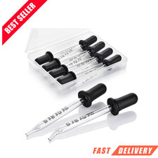 Herain 8 Pack Glass Pipette Dropper, Ear and Eye Dropper Bent Straight Tips