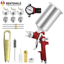 Professional HVLP Air Paint Spray Gun For Painting Houses Cars Steel Adjustable