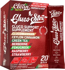 Clean Nutraceuticals Ceylon Cinnamon Berberine ACV Sherbet Powder Sticks 20 Ct