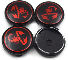 4 Pezzi Auto Coprimozzi per Abarth 60Mm, Coprimozzo Tappi Di Cerchioni Copriruot